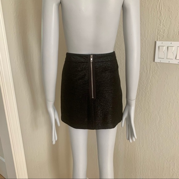 BCBGENERATION Black Shimmer Zip Mini Skirt Party Date Night - Picture 12 of 16
